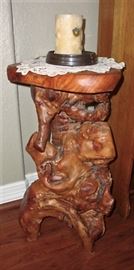 HAND CARVED ACCENT TABLE