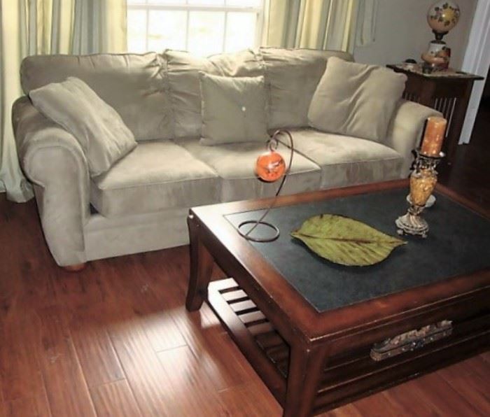 MICROFIBER SOFA - WE HAVE THE MATCHING CHAIR/OTTOMAN