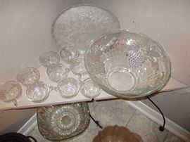 Vintage glass punch bowl.