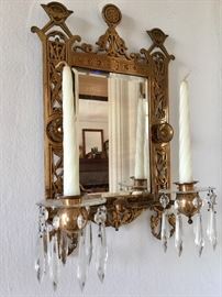 There are TWO of these antique wall sconces. Believed to be late 1800's