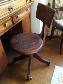 vintage solid wood desk chair