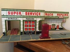 Vintage service station toy