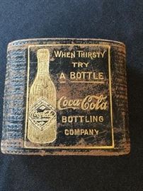 HIGHLY collectible! Coco Cola coin pouch. Early 1900's. 