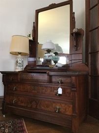 Perfectly restored antique, marble top dresser. Excellent condition. 
