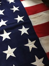 There are three beautiful American flags 