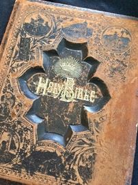 There are several very old, large Holy Bibles. 