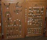 Display boards filled with antique furniture restoration parts & supplies from WSI in St. Louis.