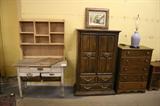 Bakers cabinet from last sale along with 1970's/80's dressers.