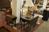 Drop leaf and other occasional tables.
