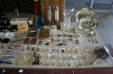 Smalls including jewelry, watches, lighters, knick knacks, barware, deco bedroom lights.