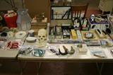 Items from area barber shop including Wahl, Oster and Roffler items and tools.