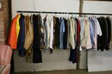 1970's/80's clothing including sports coats, jackets, leather coats, CPO's, dress and casual shirts.