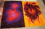 2 great danish Ege Rya wool rugs with original tags woven in the style and colors of the 1970's - 1980's. Very desirable and hard to find outside of Chicago galleries.