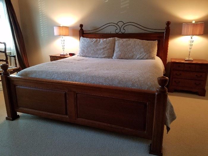 King Size Bed & Bedroom Set. Lamps are not for sale