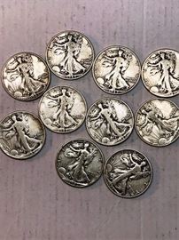 Ten Standing Liberty 12 Dollar Coins