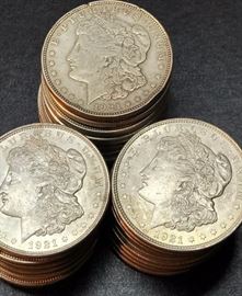 Twenty seven 1921 Morgan Silver Dollar Coins