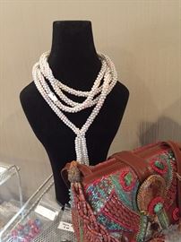 Pearls and Mary Frances purse