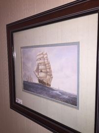 One of several sailboat pieces of art