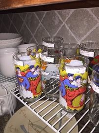 Vintage Superman drinking glasses