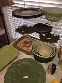 Some of the many serving dishes
