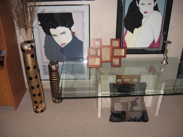 Living Room  Patrick Nagel Pictures & Posters, Glass Coffee table 