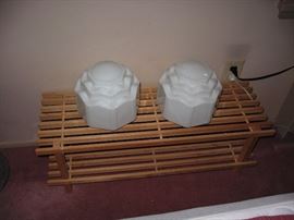 Upstairs Bedroom  Vintage Glass shades