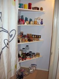 Back closet Stairway     Candles, Barware