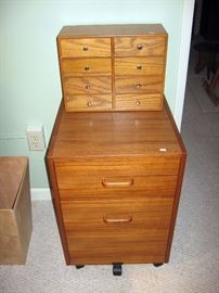 Downstairs Office   Rolling File cabinet, (Denmark) Small 8 drawer box