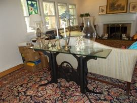 Metal and glass table sold