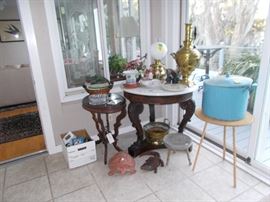 Marble top table sold. Brass sold.
