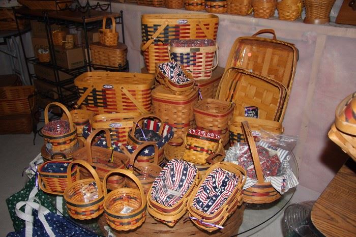 Longaberger baskets including Inauguration baskets. 