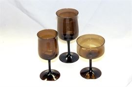 lenox espresso smoke water/ wine and champagne glasses