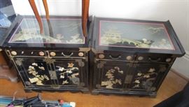 High relief Japanese end tables 