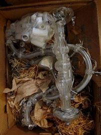 beautiful Venetian style chandelier dissembled  