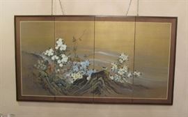4 panel Chinese painting on silk