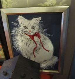 Signed oil painting of a large Bull Dog