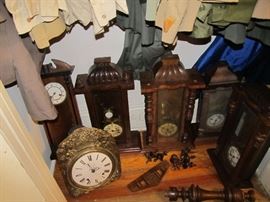 group of German clocks all have problems
