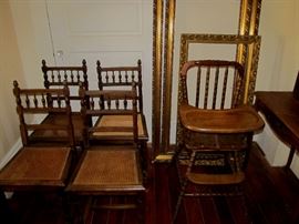 4 of 6 late 19th c. French Henri II style dining chairs
