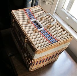 Hand woven basket sold with contents