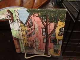Hand painted tile