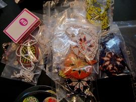 vtg Mardi Gras Indians throws each hand made