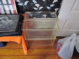 1970's Plexiglas display cases 