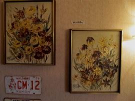 mid-century oil paintings signed