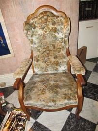 French Louis Phillippe Walnut Fauteuil 19th c.