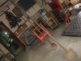 Bell System telephone pole shovels, like 10' long