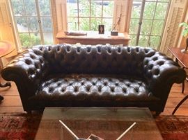 Classic Black Leather (Steam-Punk) Chesterfield Sofa