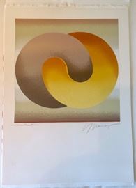 Lev Moross.  20th Century.  "Commitment".  Serigraph.  8x12.