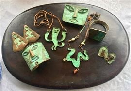 Kenneth Beldin (1940's and '50's) Copper Jewelry, Mexico