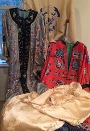 Chinese Silk Embroidered "Emperors's Robe", Shorter Robe, Long Cheong Sam Dress