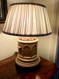 Table Lamp with Antique Molded Relief Base